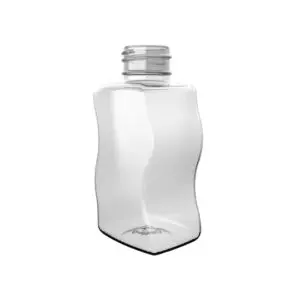 Rechteckflasche Eproswing aus PET in geschwungener Form.