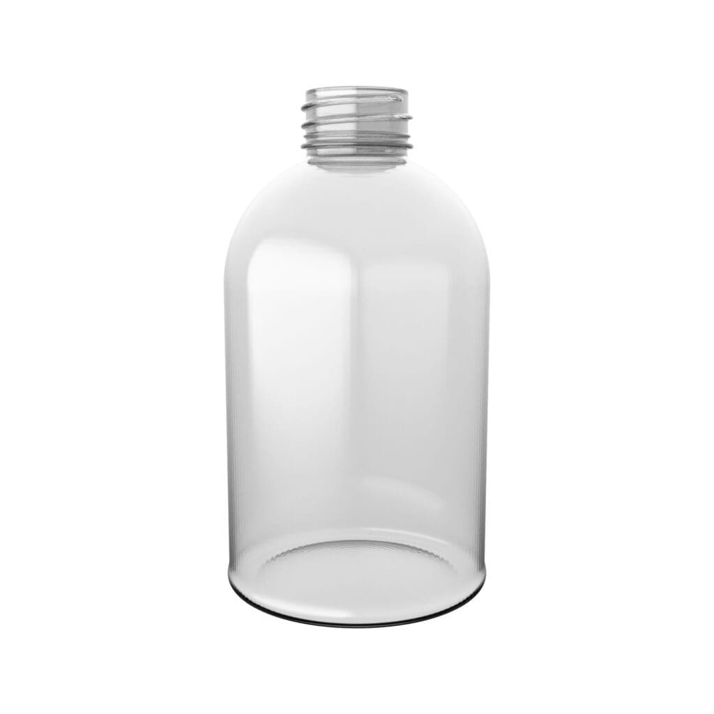 Die BOSTON ROUND Rundflasche aus PET zum Befüllen.