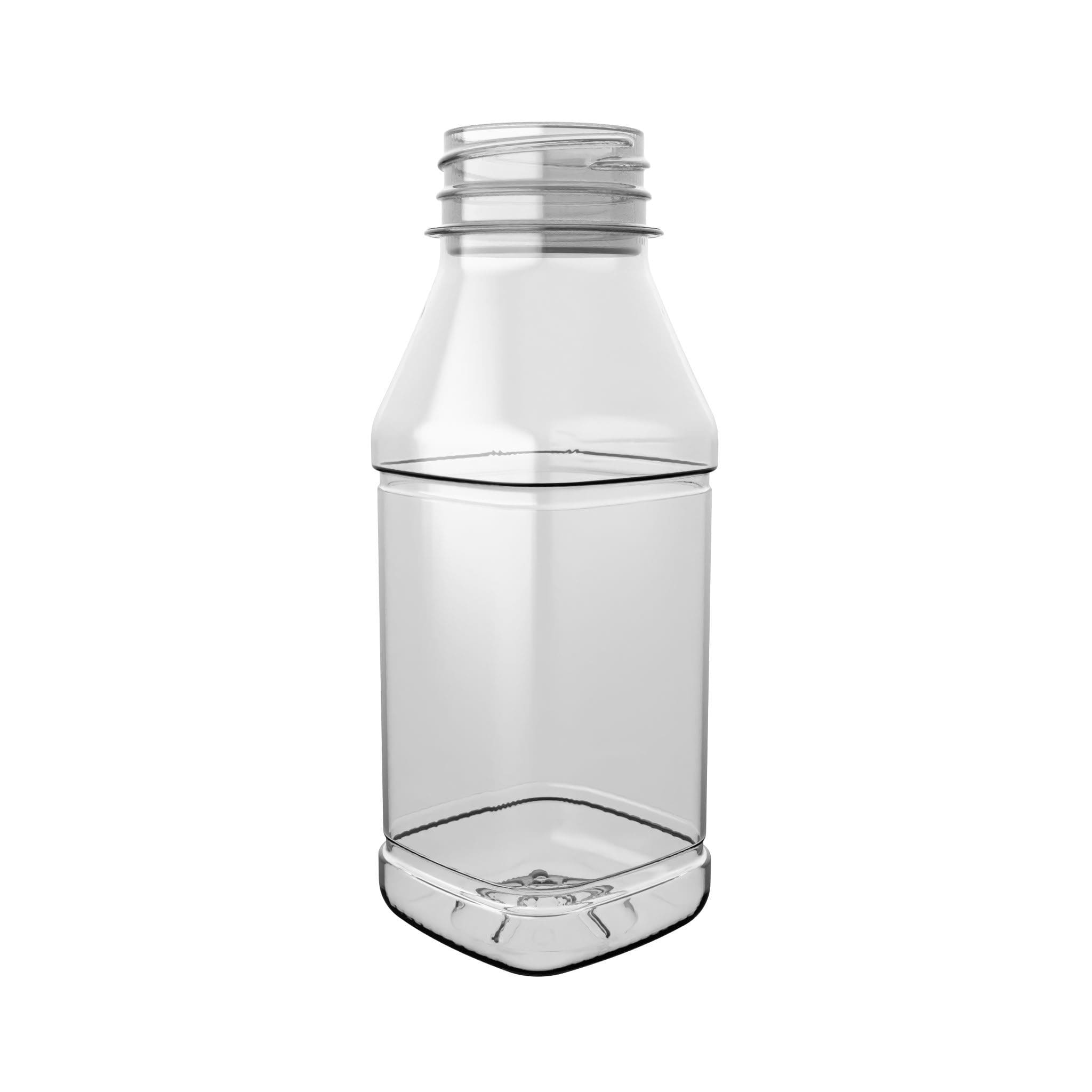 EPROJUICE SQUARE PET-Flasche von EPROPLAST in quadratischer Form.