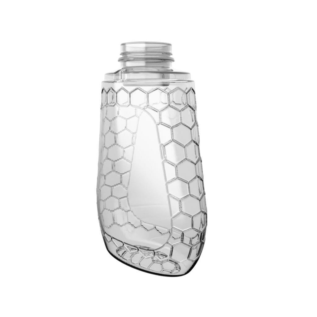 PET-Flasche HONIGWABEN mit einer Wabenstruktur.