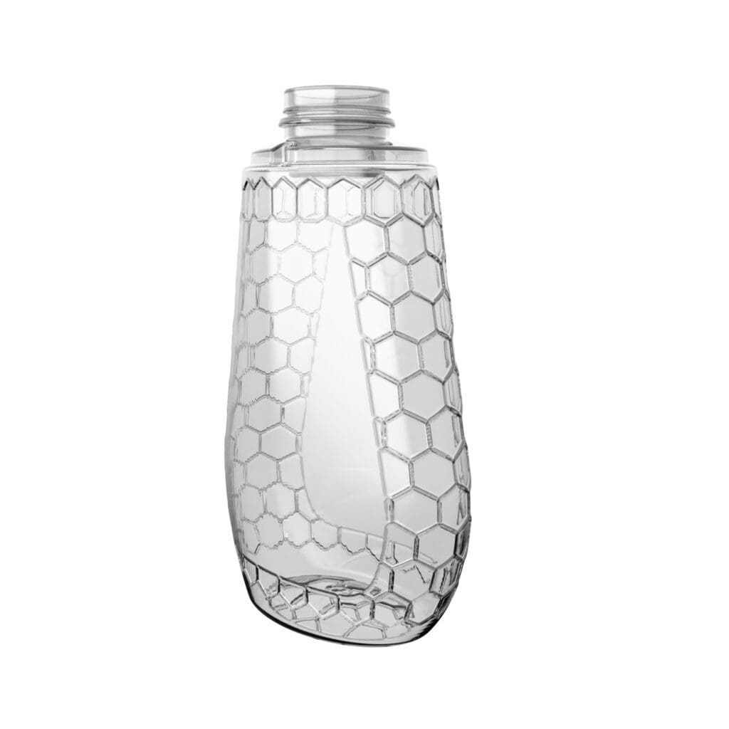 PET-Flasche HONIGWABEN mit einer Wabenstruktur.