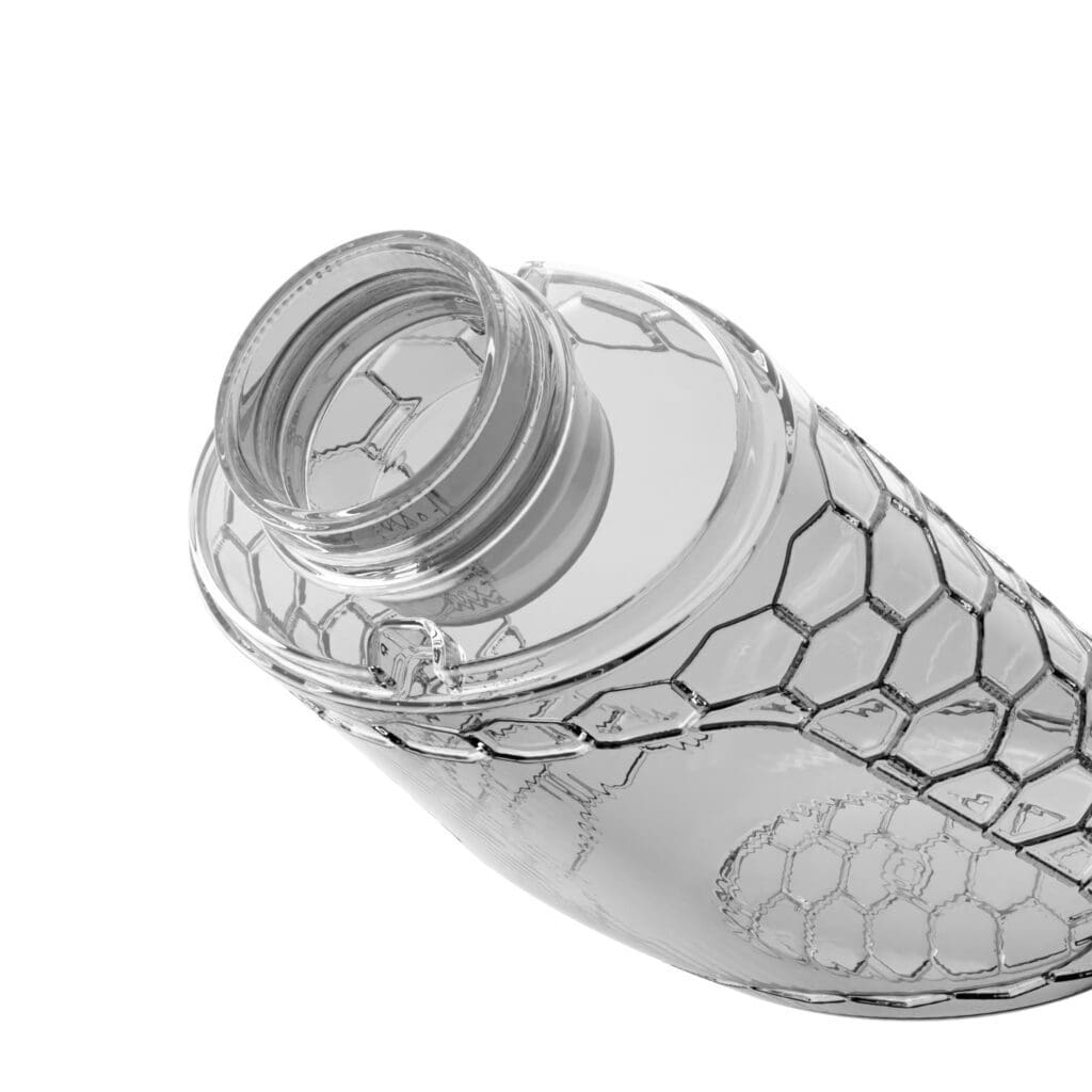 PET-Flasche HONIGWABEN mit einer Wabenstruktur.