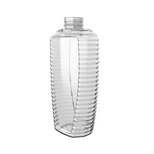 PET-Flasche SQUEEZI-BEE mit seitlicher Rillenstruktur.
