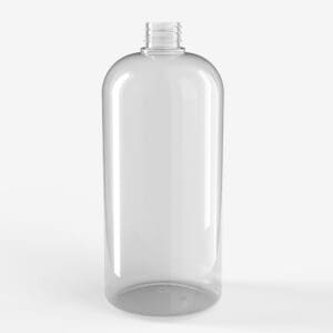 Die BOSTON ROUND WIDE Rundflasche aus PET zum Befüllen.