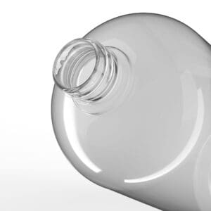 Die BOSTON ROUND WIDE Rundflasche aus PET zum Befüllen.