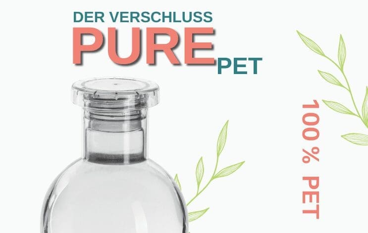 Verschluss auf PET Flasche aus 100% PET.