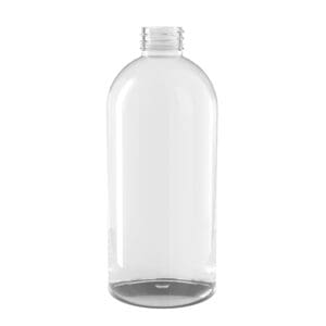 Die BOSTON ROUND WIDE Rundflasche aus PET zum Befüllen.