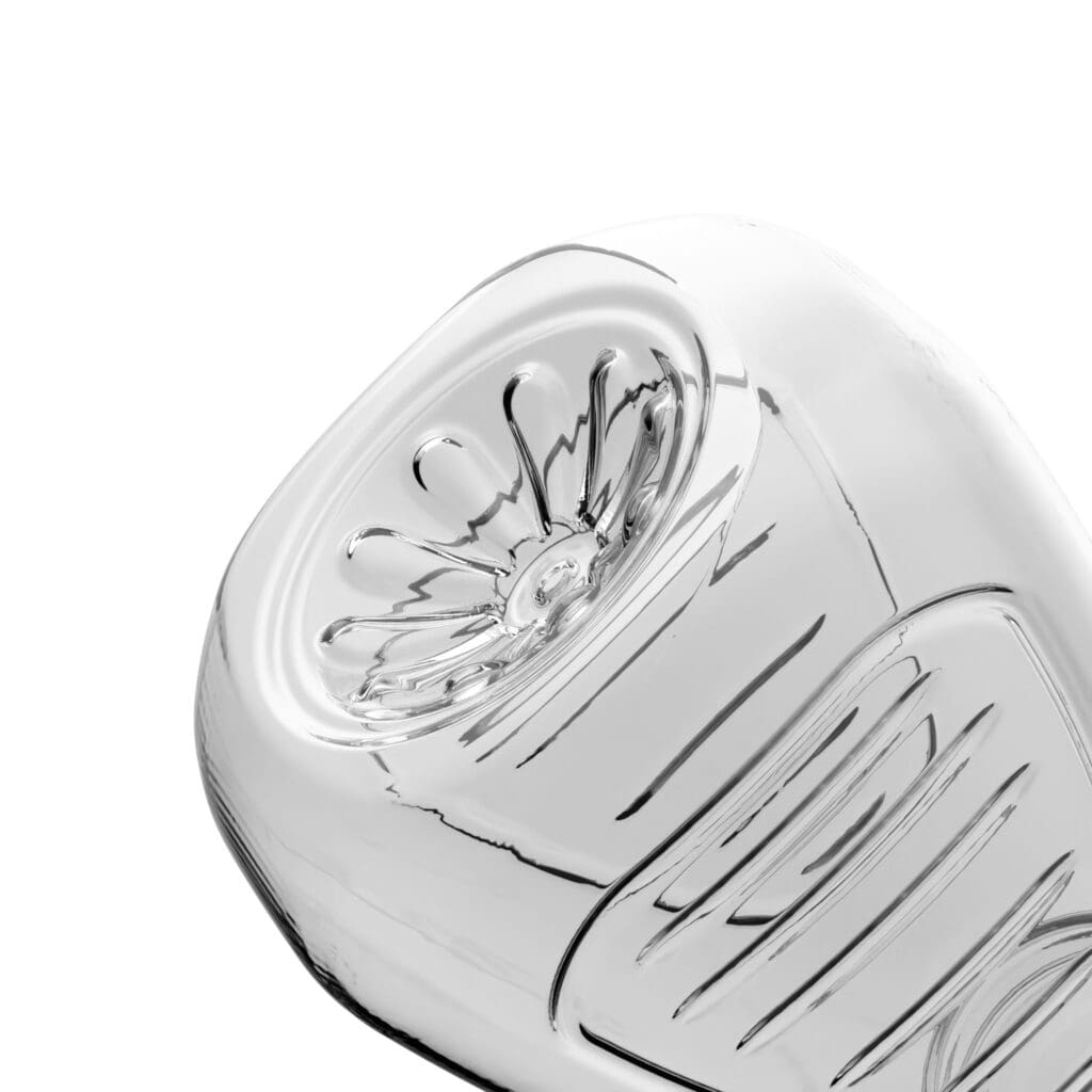 PET-Flasche SQUEEZER OVAL mit Rillenstruktur.